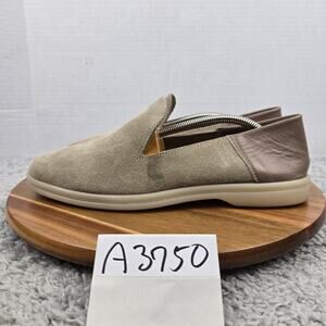 Arte Artigiana Sorrento Mens 42 Moccasin Palm Beige Suede Calf Leather Loafer